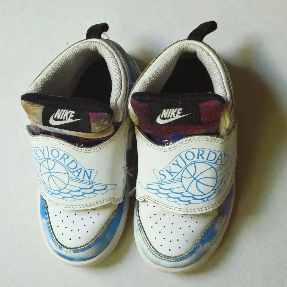 Nike Sky Jordan 1 Fearless Toddler Sneakers | Blue Sky Clouds | Size 9 C